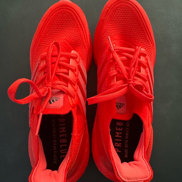 Adidas Red and Black Running Shoes. Worn 3 times - Picture 3 of 5